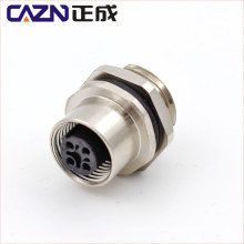 IP67 3 4 5 6 pin C Code M12 Male Female Back Screw Front Panel Mount Solder Socket Connector